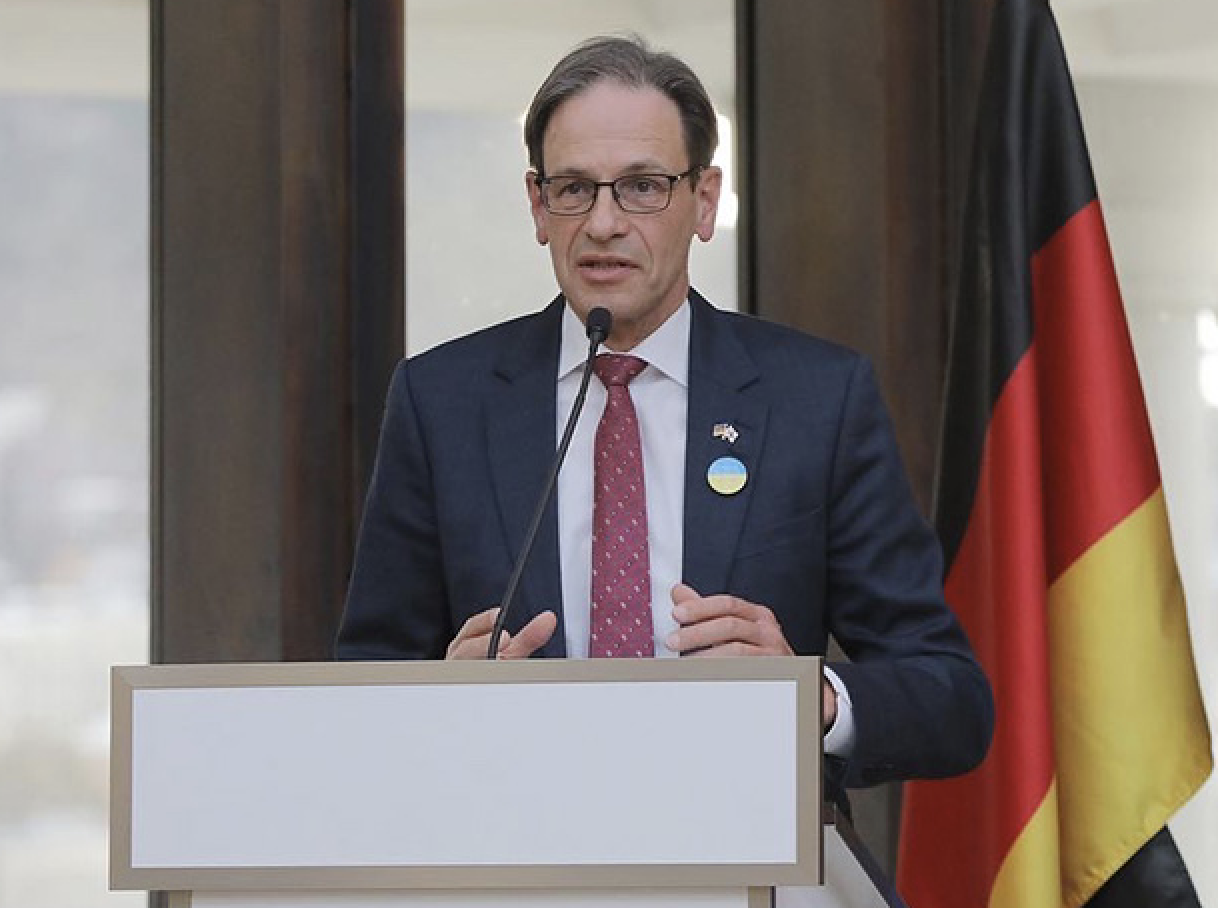 Ambassador of the Federal Republic of Germany to Georgia, Hubert Knirsch, welcomes the attendees. Credit to Diplomatic Institute