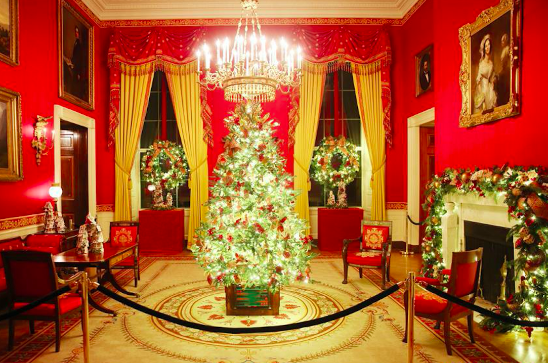 Christmas decorations at the White House on 2 Dec 2019. Credit: Xinhua/Hu Yousong