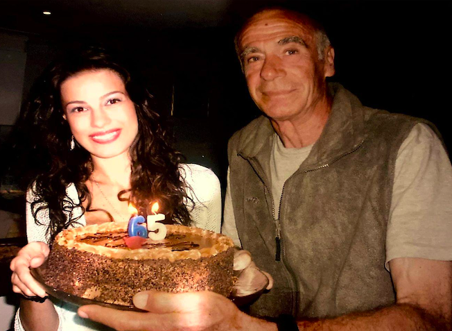 Journalist Tatuli Bartaia visiting Viktor Saneyev in Sidney, Australia, on his 65th birthday. Credit to Ambebi GE