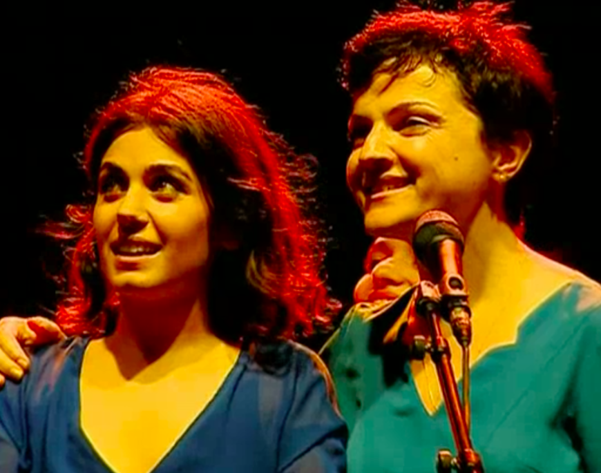 Katie Melua and Teona Tsiramua watching the fireworks. Credit to BRAMS/MN