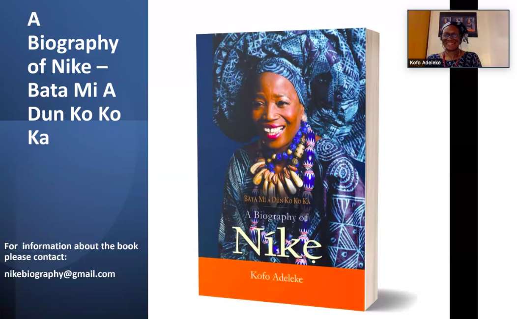 08 Kofo Adeleke about Nike Adire Queen. Screengrab from a Zoom session