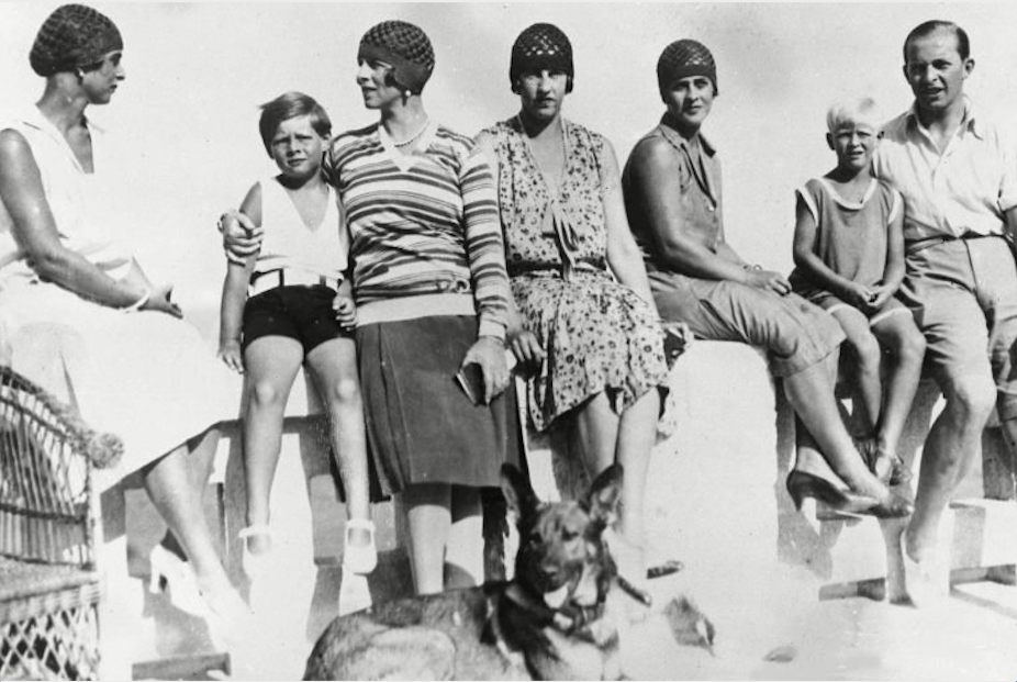 Late summer vacation in Mamaia, Romania (1928), Prince Philip with his European royal relatives. Credit: RD/AP/Shutterstock