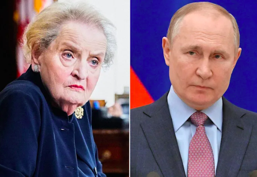 Madeleine Albright, Vladimir Putin. Credit to Yahoo News