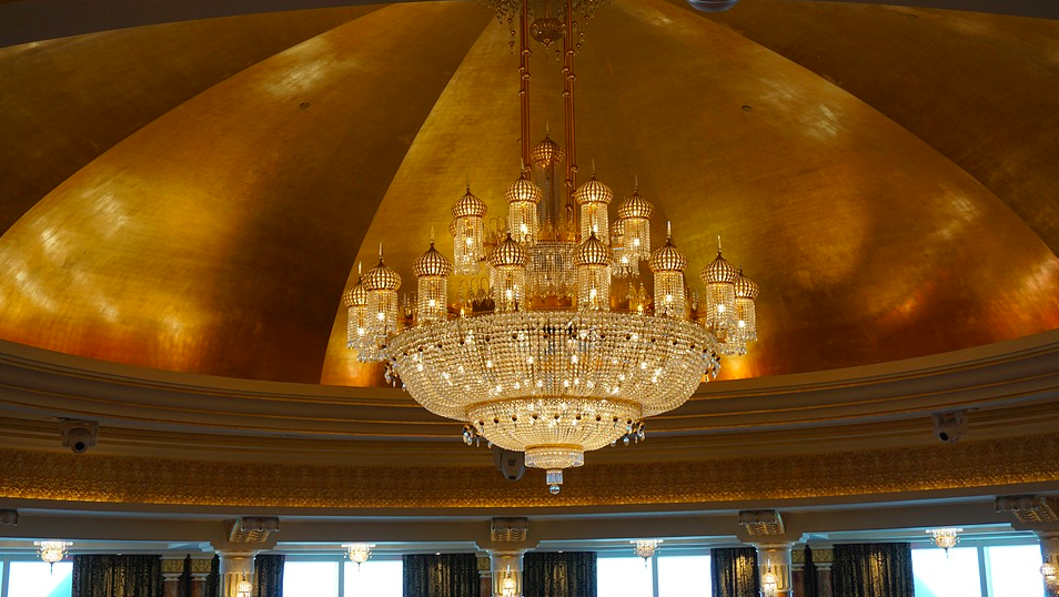 The chandelier in Burj Al Arab hotel, Dubai