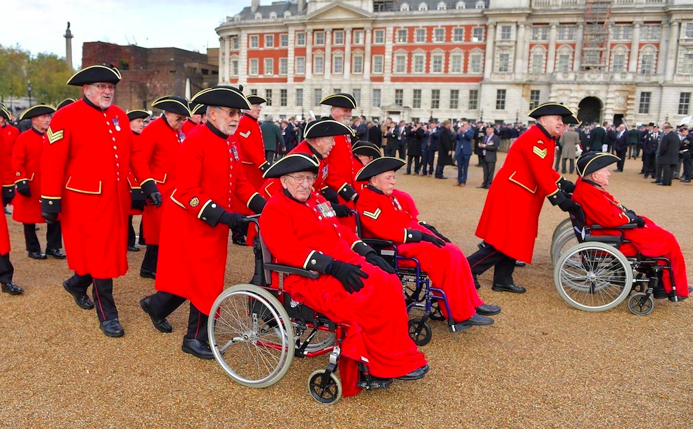 Veterans during the March Past on Remembrance Sunday. Credit: Royal British Legion
