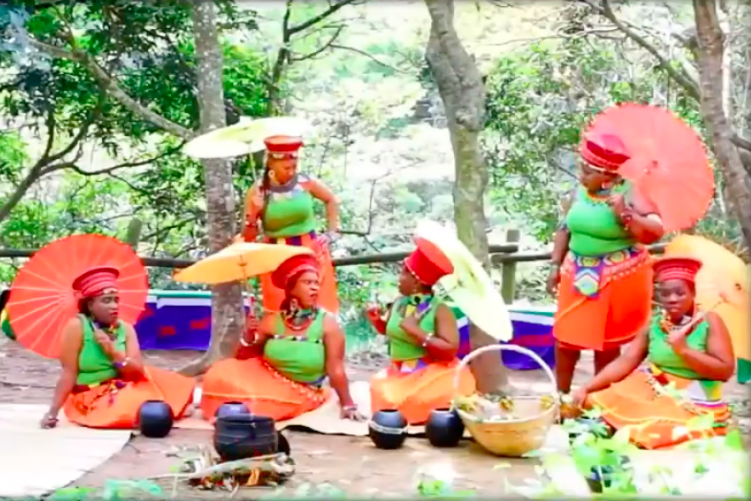 Afrika Mamas performing during the summit session break. Screengrab from Channel A TV