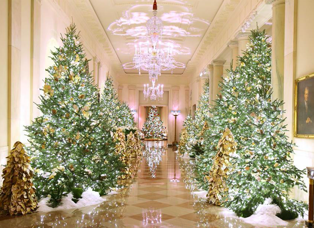 Christmas decorations at the White House on 2 Dec 2019. Credit: Xinhua/Hu Yousong