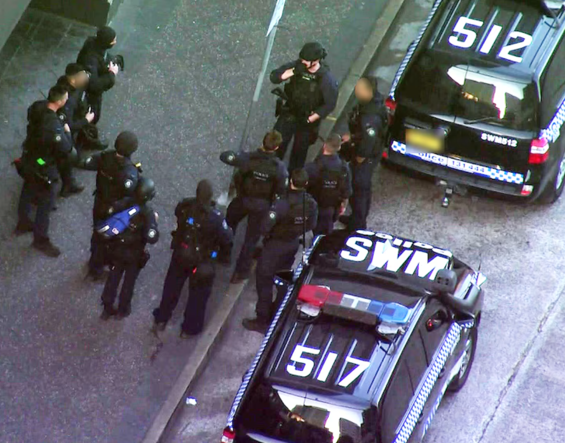 NSW Police at Westfield Bondi Junction on Saturday afternoon. Credit to ABC News