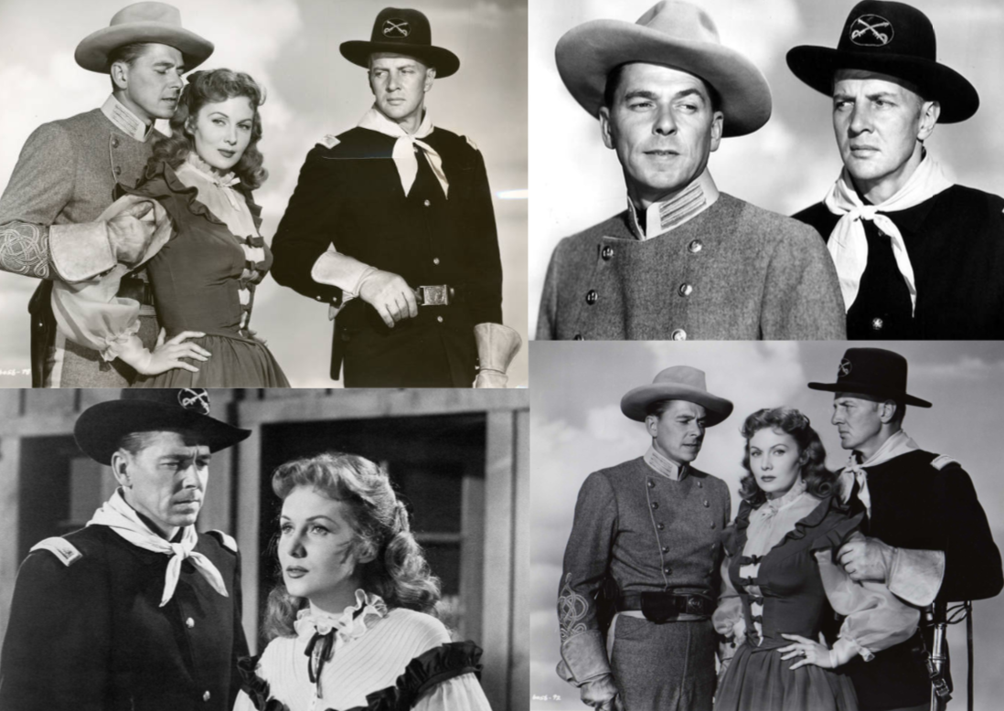 Ronald Reagan, Rhonda Fleming, and Bruce Bennett in The Last Outpost (1951). Credit to University of Washington Libraries Digital Collections/BRAMS