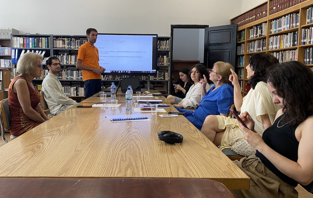 Doctoral student George Tatarashvili gives his colloquium at TSU. Credit to BRAMS Institute