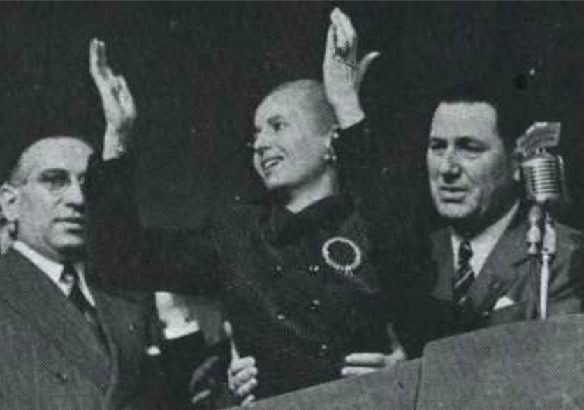 Eva Perón addresses the peronists on 17 October 1951, by this point she was too weak to stand without Juan Perons aid. Credit: The Vintage News