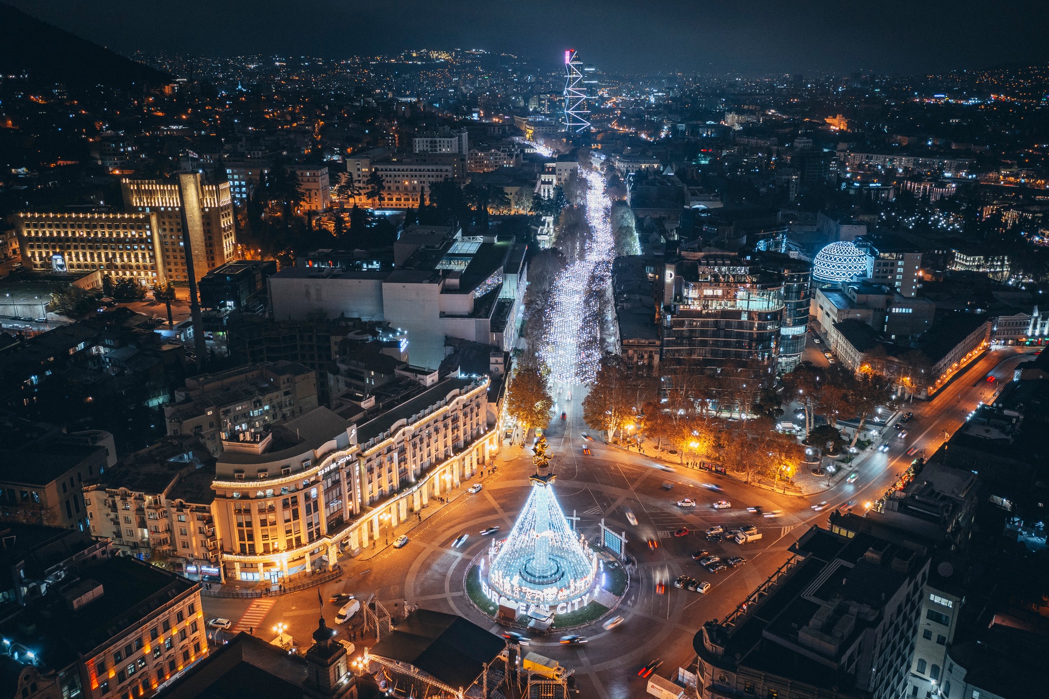 Tbilisi Christmas lights 2023. Credit to Kakha Kaladze via Facebook