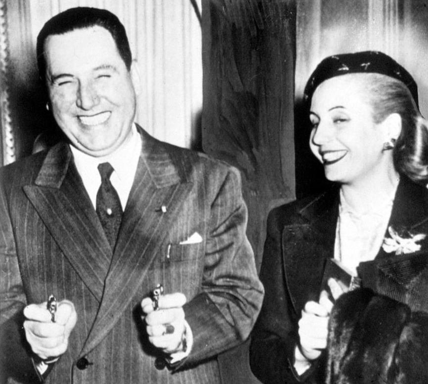 Juan and Eva Perón in Miami, Fl, 1951. Credit: Everett