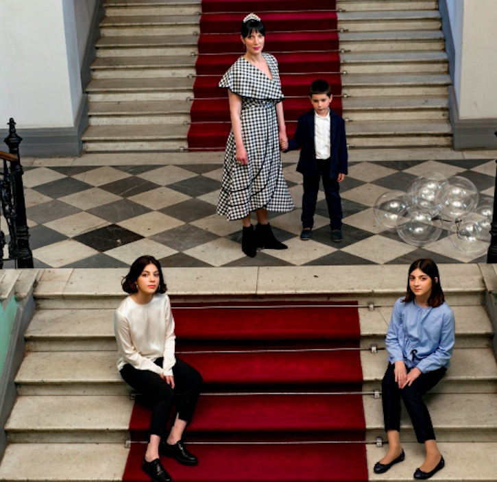 The Georgian Royal Princess Anna with her children (2018). Credit to City magazine