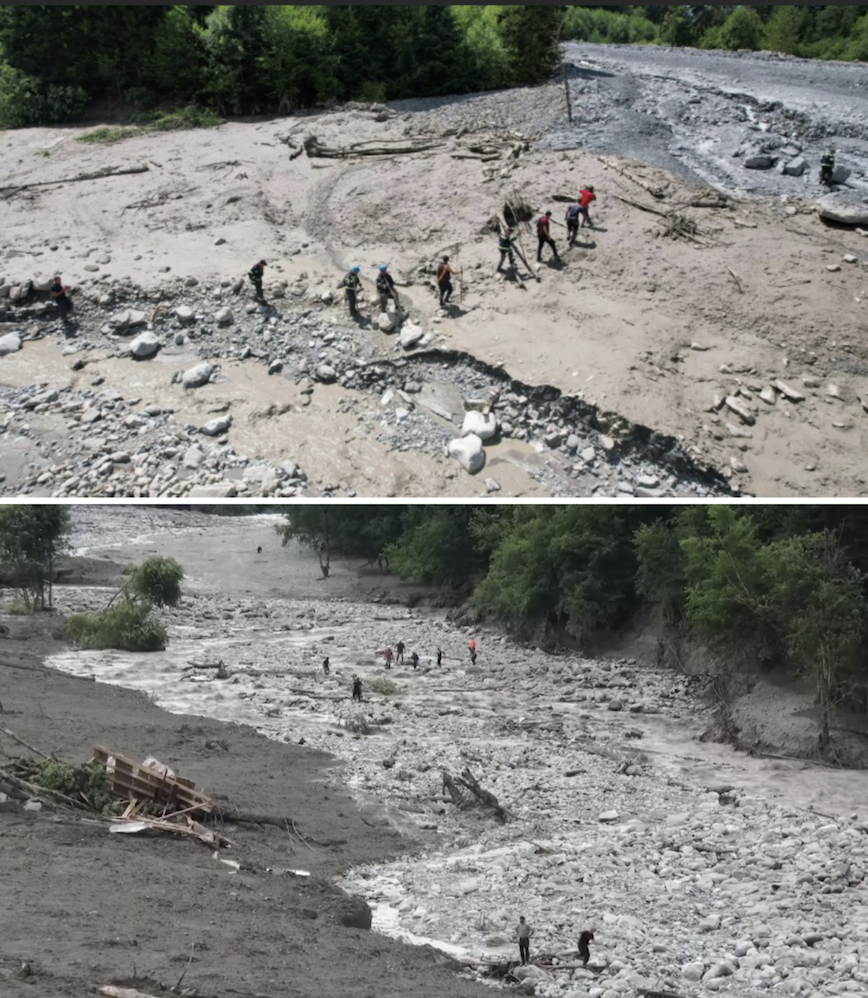 The Shovi landslide. Screengrab/BRAMS