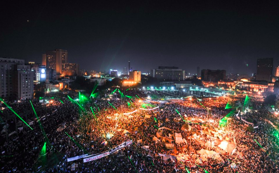 Protesters on Tahrir Square in Cairo (2011). Credit to REX Features