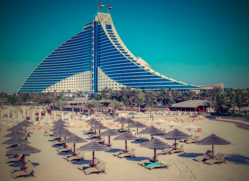 Sunbathing on a Dubai beach