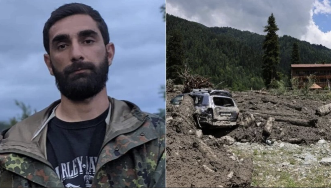 George Goginashvili who volunteered to rescue people in the Shovi landslide, tragically died during the mission. Credit to George Odzelashvili/Mega TV