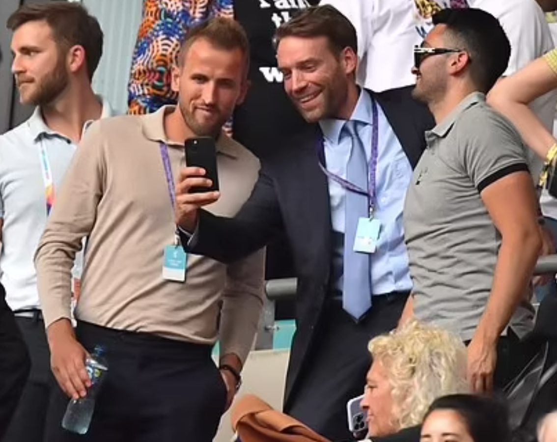 Men's England captain Kane cheers on Lionesses during their historic Euro 2022 victory. Credit to Mark Large/Daily Mail