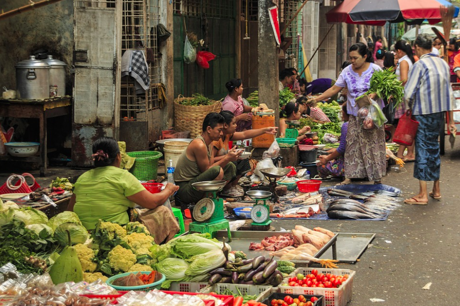 Yangon market, Burma
