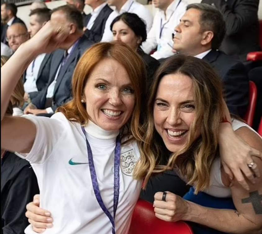 Geri Horner and Mel C were very happy with the victory as they sat in the stands at Wembley. Retrieved from Instagram