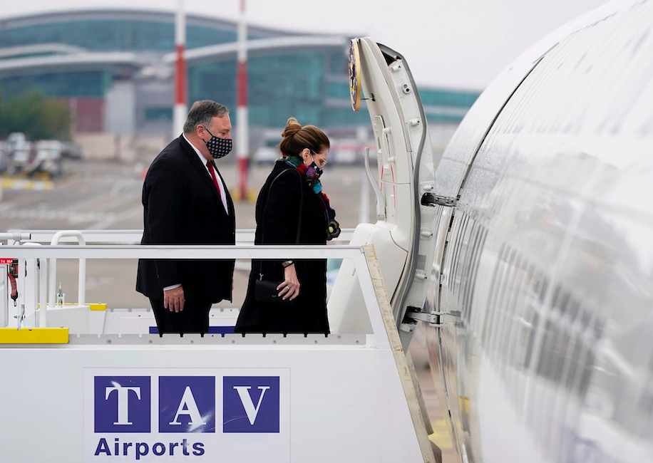 Michael and Susan Pompeo leaving Tbilisi, Georgia. Retrieved from US Embassy to Georgia via Facebook