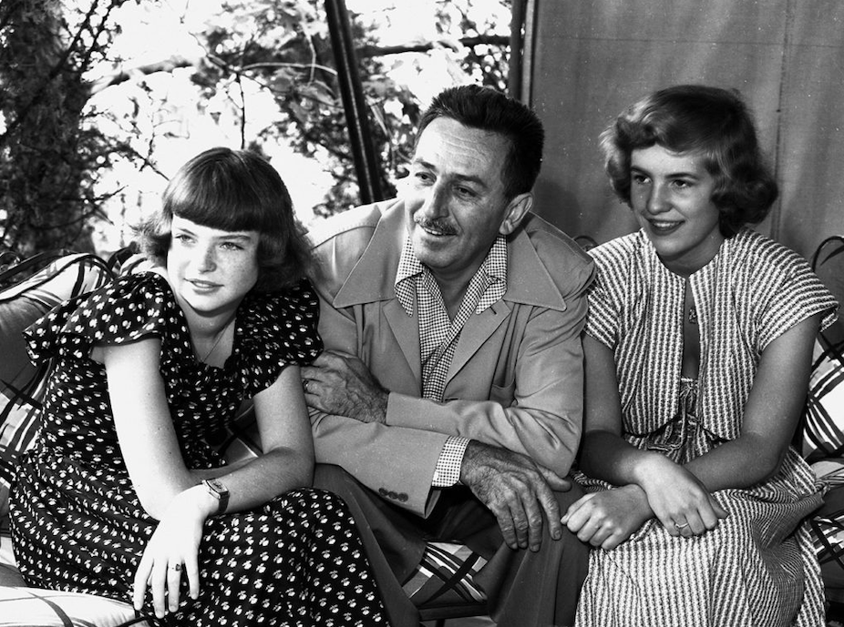 Sharon, Walt, and Diane Disney. Credit to Walt Disney Archives