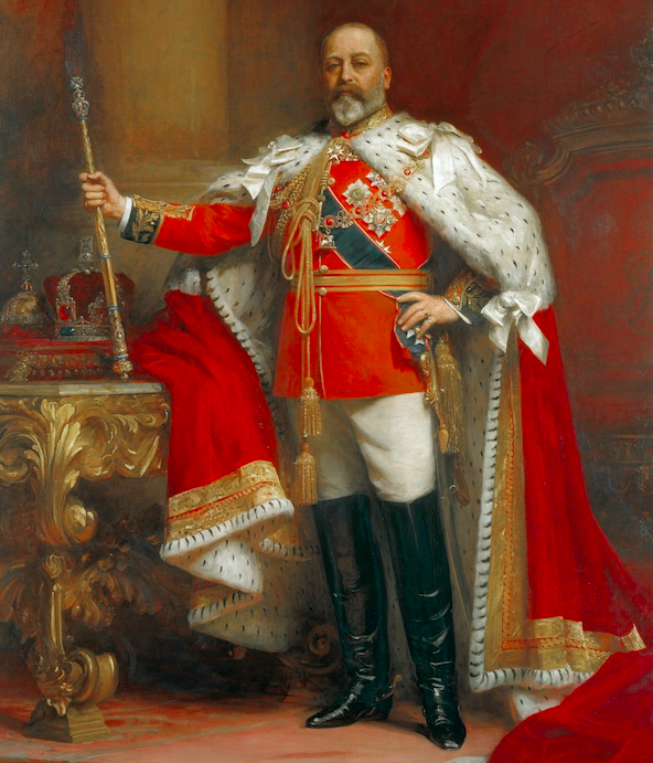 Portrait of King Edward VII, by Luke Fildes (1844-1927), exhibited at the Royal Academy in 1902. Retrieved from Wikimedia Commons