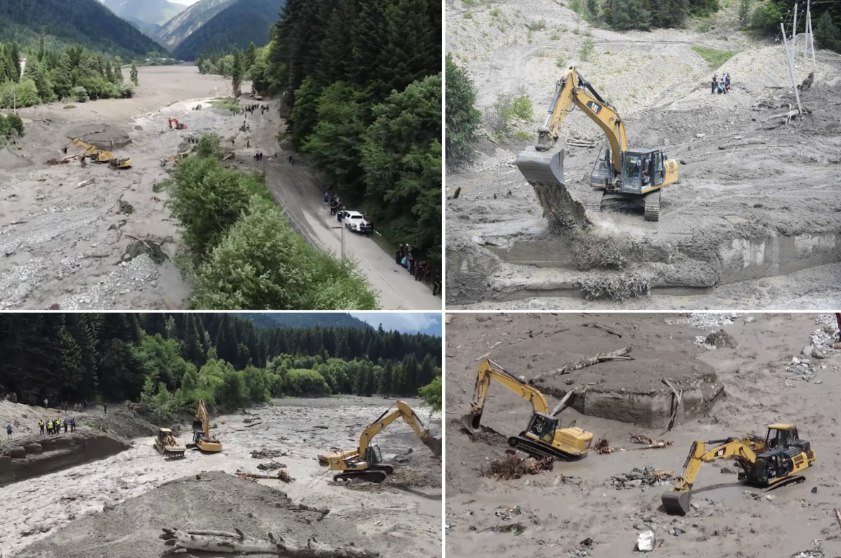 The Shovi landslide. Screengrab/BRAMS