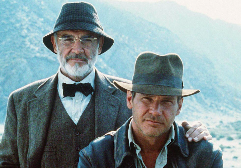 Sean Connery (L) and Harrison Ford (R) in the film about Indiana Jones (1989). Credit to The Independent
