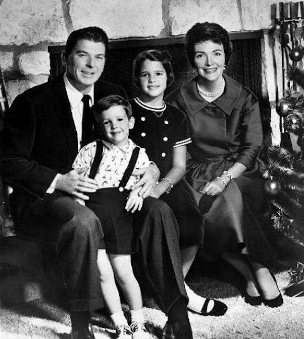 The Reagan family's official Christmas photo in 1961. Credit to Pinterest