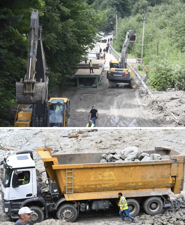 The Shovi landslide. Screengrab/BRAMS