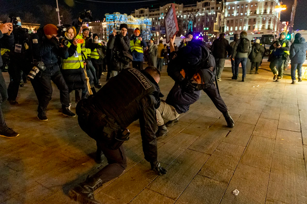The arrest in Moscow, Russia.Credit to Arden Arkman
