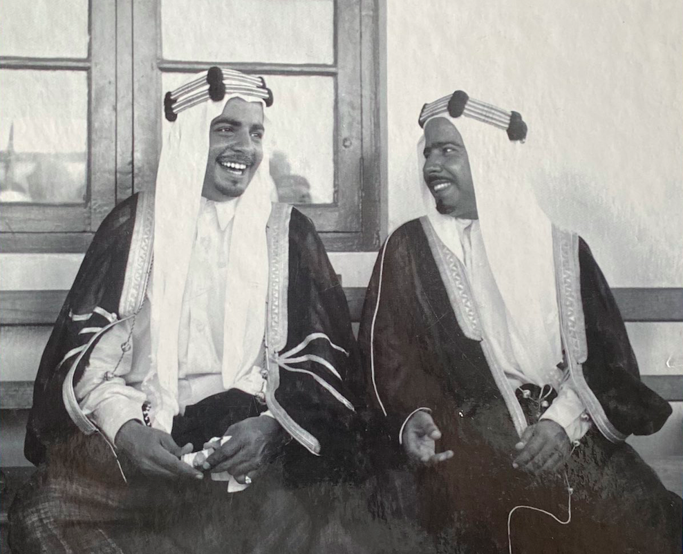 Isa bin Salman al-Khalifa and his younger brother, Khalifa bin Salman al-Khalifa. Credit to Anwar Gargash via Twitter