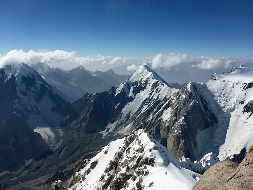 The massif of Saraghrar, taken from the summit of Saraghrar. Credit to Archil Cadriashvili