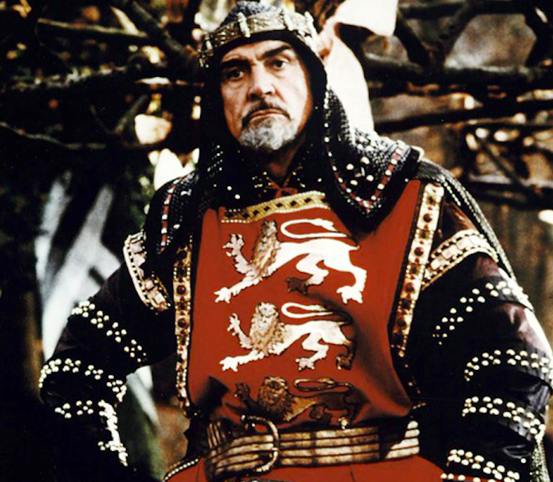 Sean Connery as King Richard in Robin Hood – Prince of Thieves (1991). Credit to Everett Collection