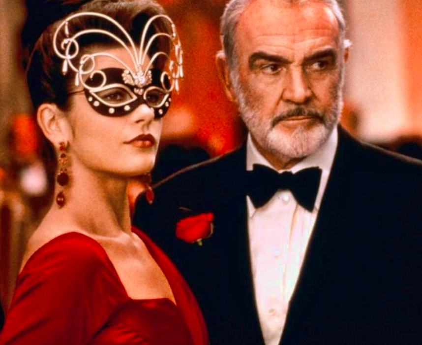 Sean Connery (R) with his co-star Catherine Zeta-Jones (L) in Entrapment (1999). Retrieved from Facebook