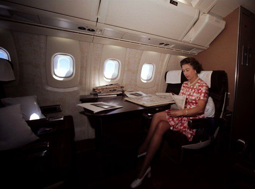 HRH Queen Elizabeth II on board a Concorde. Credit: Matsusaka Yasuhiko
