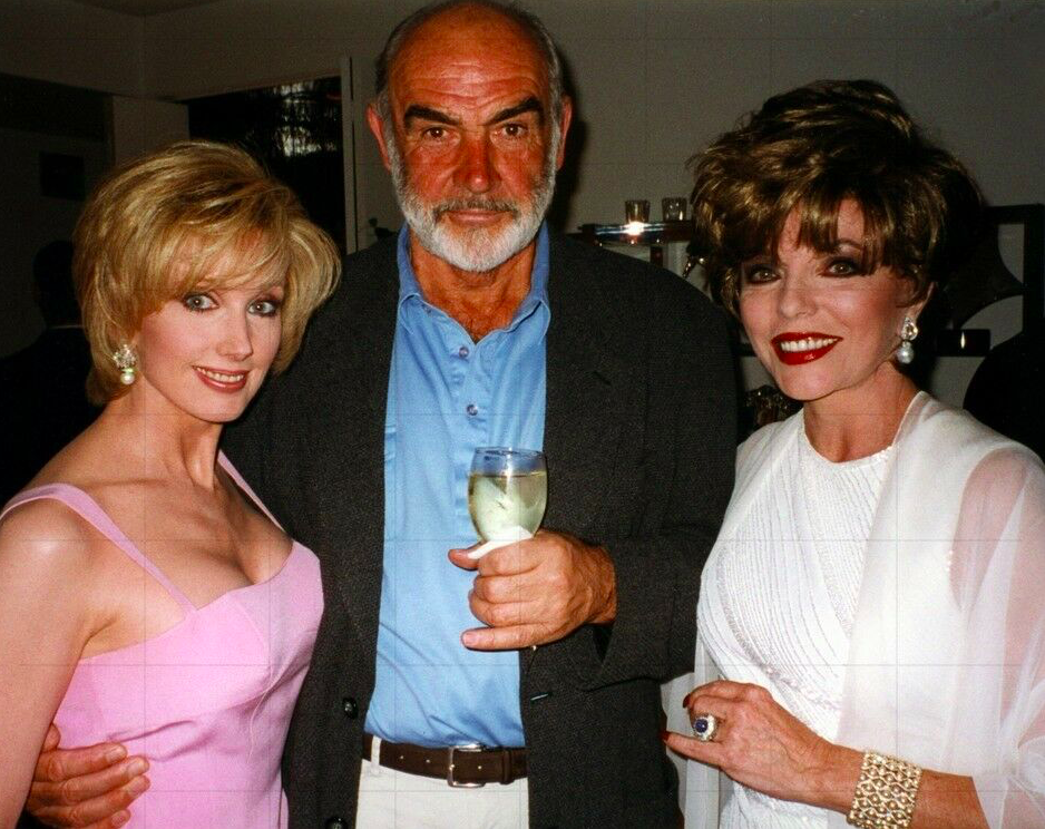 Morgan Fairchild, Sean Connery and Joan Collins (L-R) in the late 1990s. Retrieved from Facebook