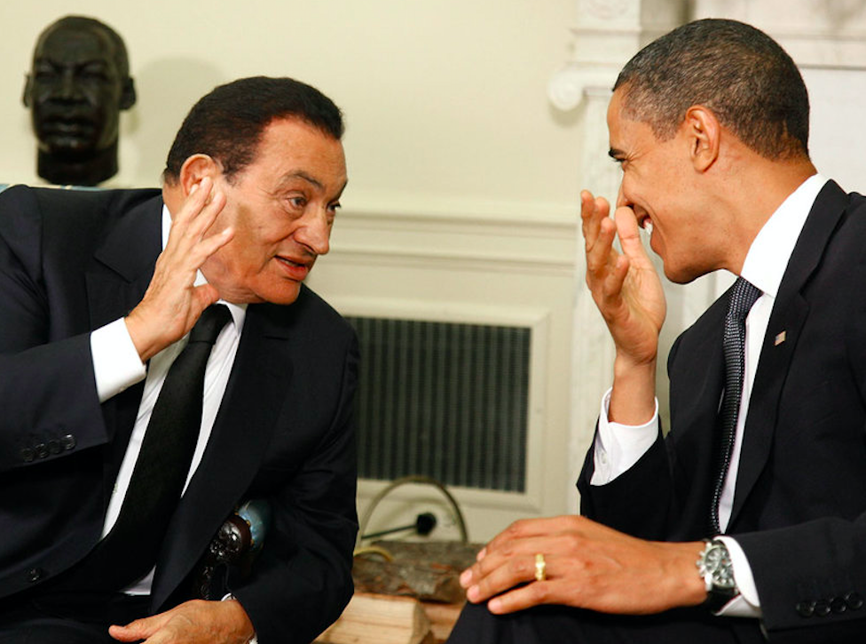 President Hosni Mubarak (L) and US President Barack Obama (R) in August 2009. Credit to Mark Wilson/Getty Images