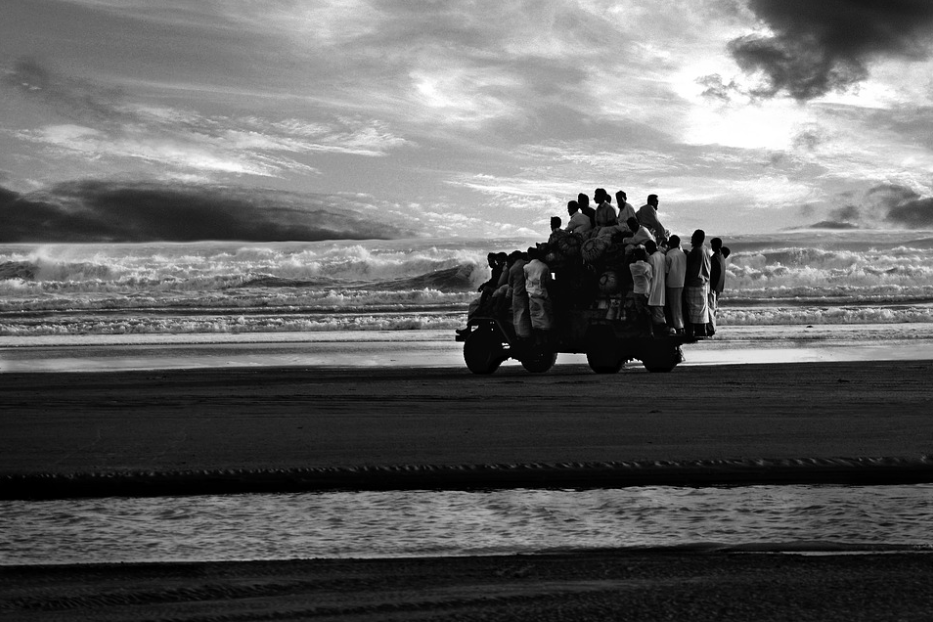 Men on the bus, Bangladesh