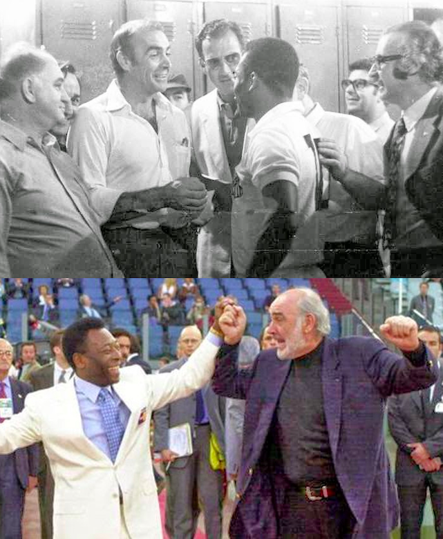 Sir Sean Connery and Pelé – young and not so young. Retrieved from Facebook