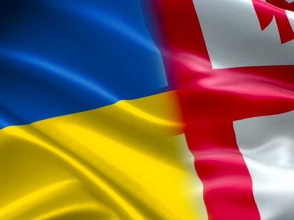 Flags of Ukraine and Georgia. Credit to UNN
