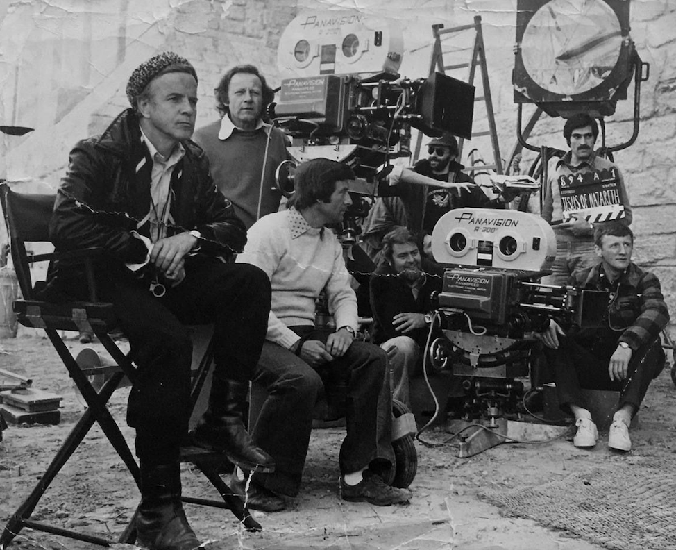 Zeffirelli on the set of Jesus of Nazareth (1977). Credit: Pinterest