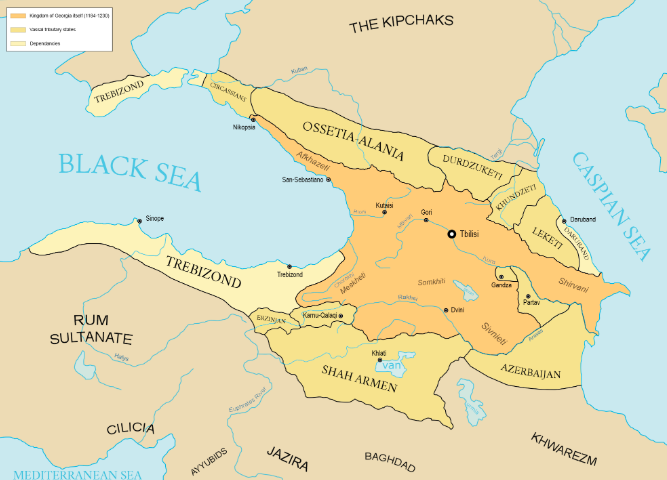 Map of Georgia during King Tamar