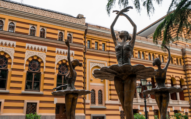 Tbilisi Opera House with ballet dancers