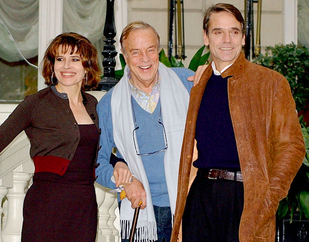 Fanny Ardant, Franco Zeffirelli, and Jeremy Irons. Credit: Getty Images