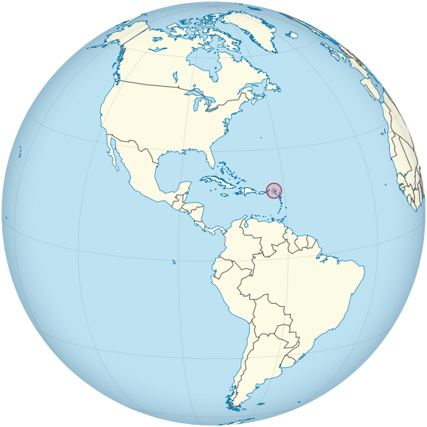 Anguilla on the globe