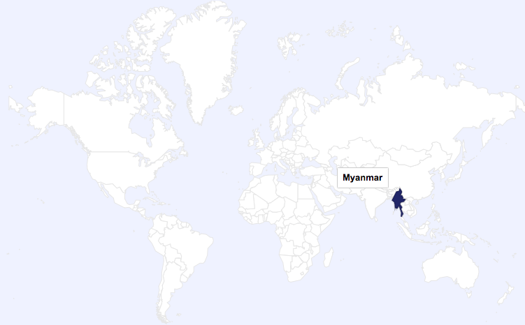 Burma World Map
