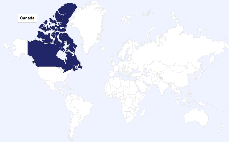 Canada world map